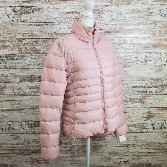 SAVE THE DUCK Blush Pink Giga Classic Puffer Coat - Picture 1 of 15